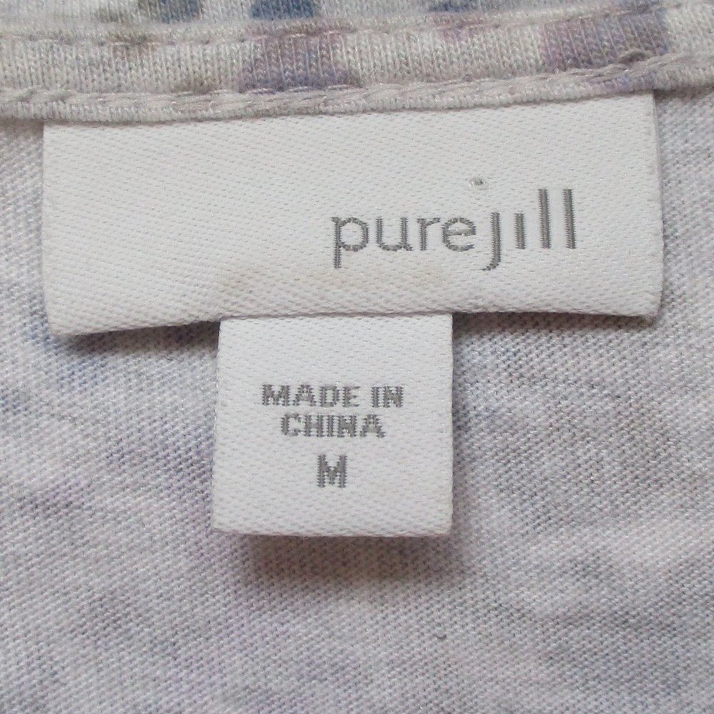 J. Jill Pure Jill Heathered Gray Curved Hem Knit Top M - Picture 3 of 9